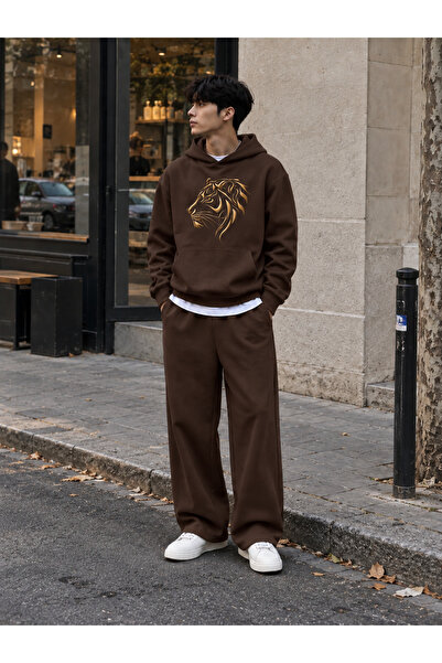 COMANCHERO Unisex Women's and Men's Lion Silhouette Printed Oversize Sweatshi...