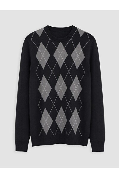 LC Waikiki Crew Neck Patterned Men's Knit Sweater (W6)