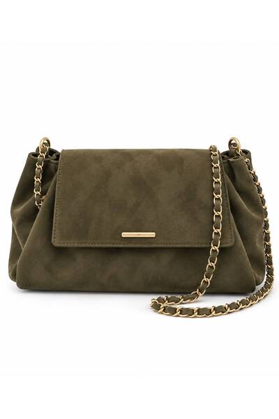 Neli Elegant Women's Suede Chain Detailed Shoulder Bag
