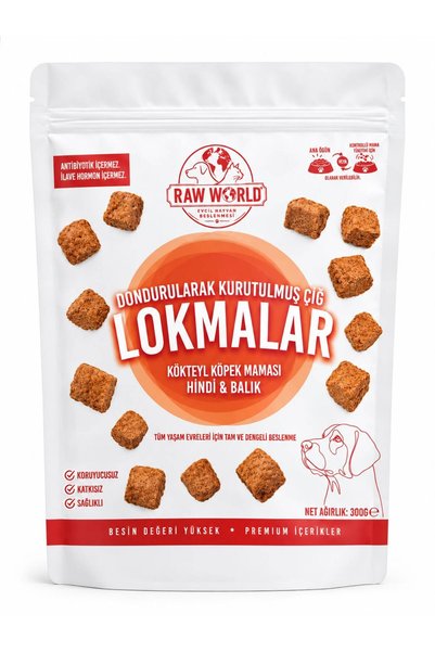 Freeze Dried Hindi Balık Kokteyl Köpek Maması