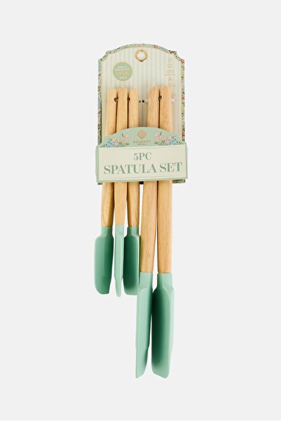 Gourmet 5 Pieces Silicon Spatula Set, Mint Green