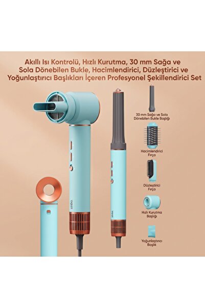 Sinbo Air Brush Saç Şekillendirme Cihazı – 5 Başlıklı Profesyonel Hava Üfleme...