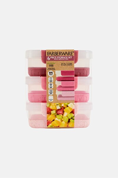 Farberware 6 Piece Storage Set With Airtight Lids, Multicolor