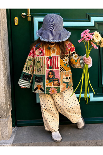 HEYY MERO KİD STYLE Heyy Mero Play In Color Patchwork Kapitone Ceket