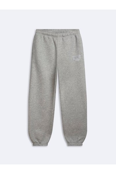 Ltb Regular Fit Letter Printed Rubber Cuffed Gray Tracksuit