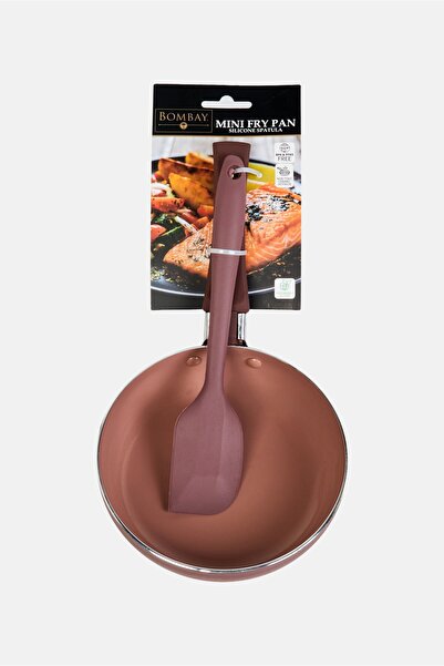 Bombay 2 Pieces Mini Fry Pan With Silicone Spatula, Mauve