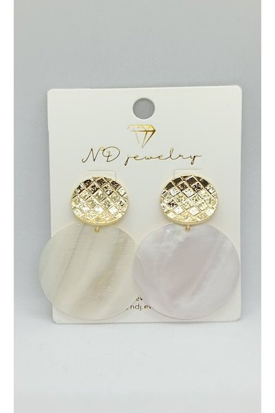 ndjewelry أقراط ذهبية ذات مظهر مزخرف