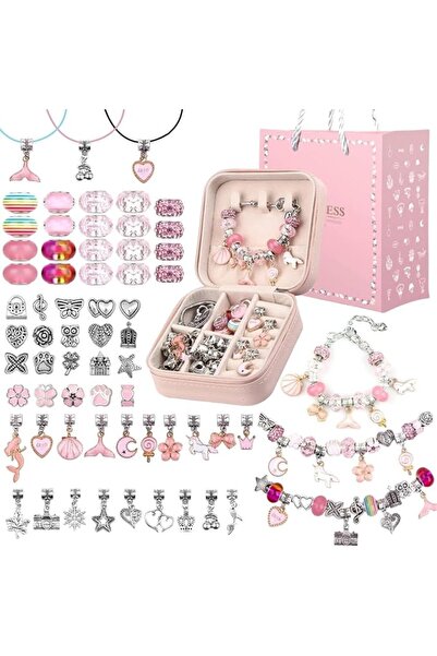GENERAL Sky-Touch DIY Jewelry Making Kit for Girls Pink Metal Jewelry Kits fo...