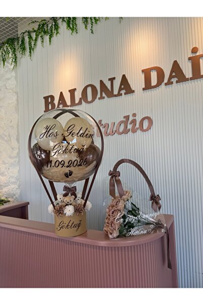BALONADAIRSTUDIO Kişiye Özel Yenidoğan Anne Bebek Hediye Seti – Balon Kutusu ...