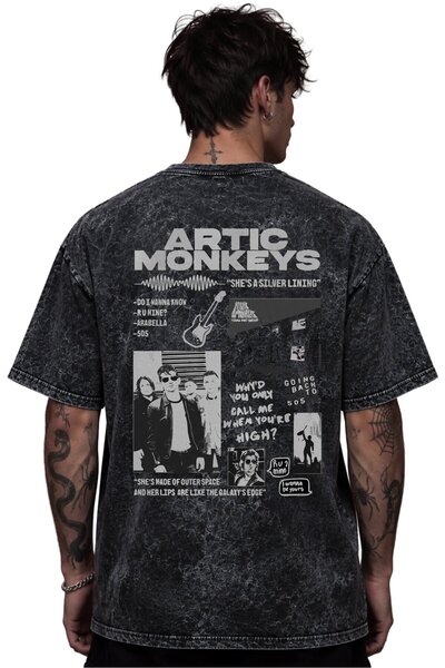 SEVBANO Tricou unisex supradimensionat cu imprimeu Arctic Monkeys, trupă de m...