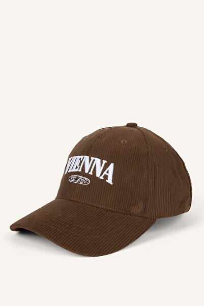DeFacto Men's Embroidered Corduroy Cap Hat G0875Ax26Wn