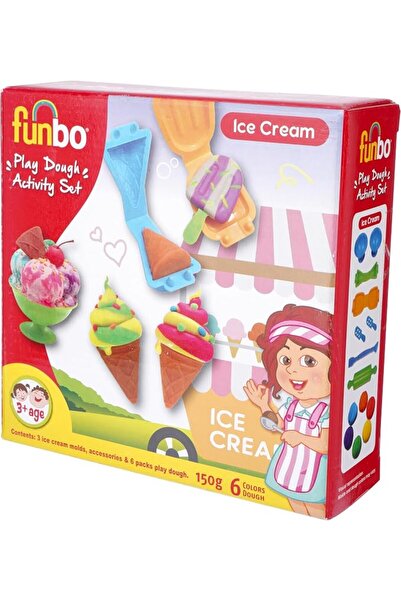 Funbo مجموعة أنشطة بلاي دو بتصميم الآيس كريم 150 جرام + قوالب