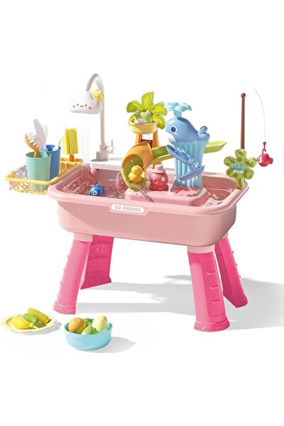 GENERAL Kitchen Toy Sink with Running Water, 4-in-1 Kid's Water Table Toy wit...