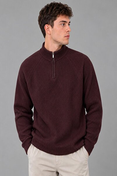 Stilkombin Half Zipper High Collar Knitted Sweater Dp 16653_10064