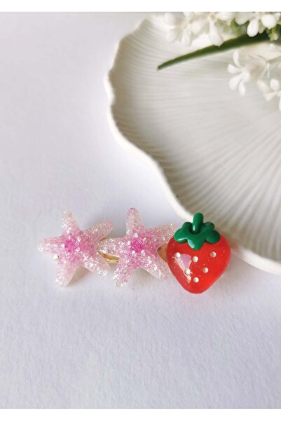 Halley Concept Glittery Starfish & Fish Patterned Clip Buckle – 6X2 cm