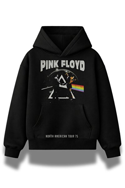 Fuddy Moda Hanorac cu glugă unisex Pink Floyd American Tour 75 cu imprimeu, h...