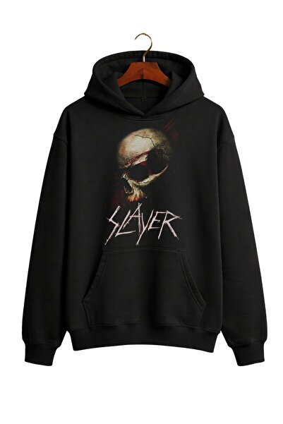 Fuddy Moda Hanorac unisex cu glugă și imprimeu Slayer, hanorac supradimension...