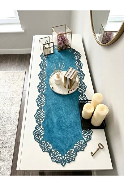 Ergüven Home سجادة من قماش السويد الأزرق مقاس 40x120 سم - تصميم عصري