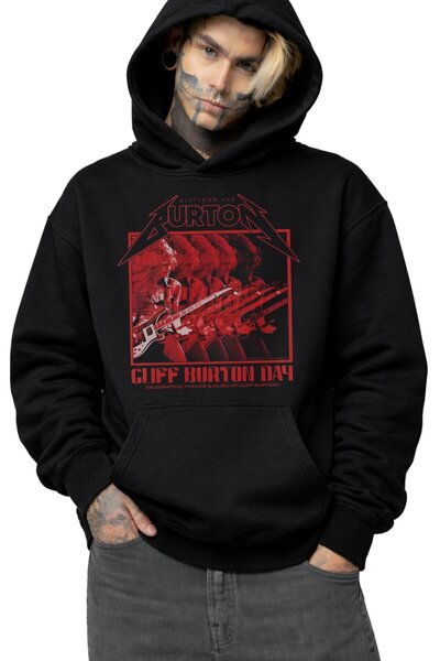 Fuddy Moda Unisex Metallica Burton Printed Hooded Sweatshirt, Oversized Rock ...