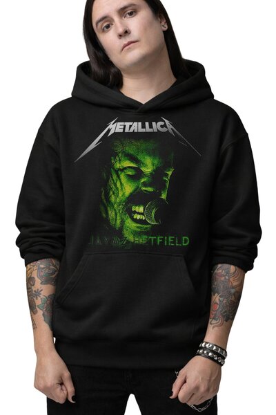 Fuddy Moda Unisex Metallica James Hetfield Printed Hooded Sweatshirt, Oversiz...