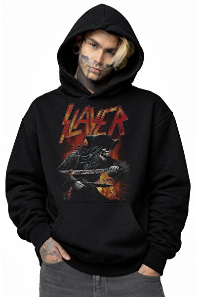 Fuddy Moda Hanorac cu glugă unisex Slayer V2 cu imprimeu, hanorac supradimens...