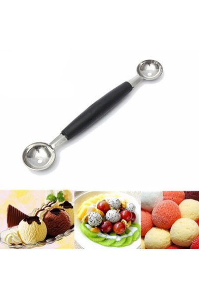 Choice LMETJMA Stainless Steel Double Ended Headed Fruit Icecream Ball Spoon ...