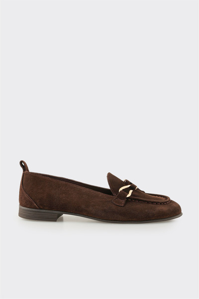 Elle Shoes Kahve Deri Kadın Loafer