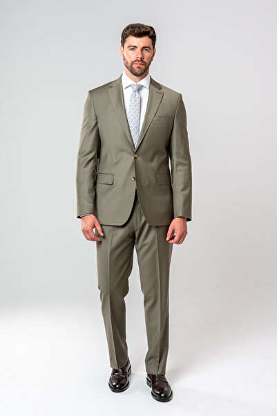 D'S Damat Ds Damat Slim Fit Kum Düz Yünlü Takim Elbise