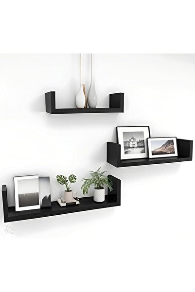 Dime Store Engineered Wood Glossy Wall Mount Floating Hanging Shelf for Room ...