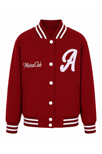 trender Buttoned a Print 3-Strap College Claret Red Boy's Jacket 8088