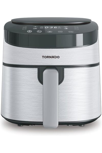 Tornado Air Fryer Black&Silver, Oil-Free, with Digital Control Panel, 4.2L No...