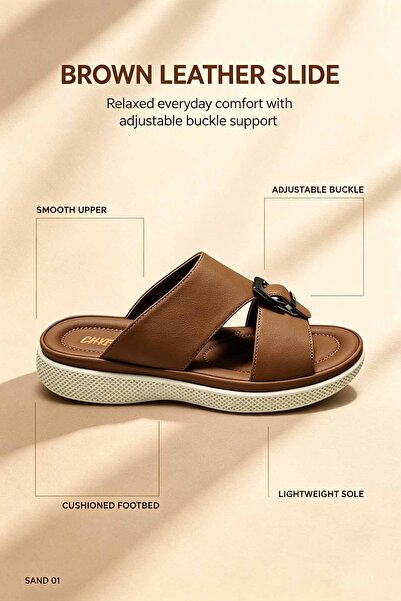 Khatwat Rijal Relaxed Fit Men's Slide Sandals - Easy Wear Design with Heel Cu...