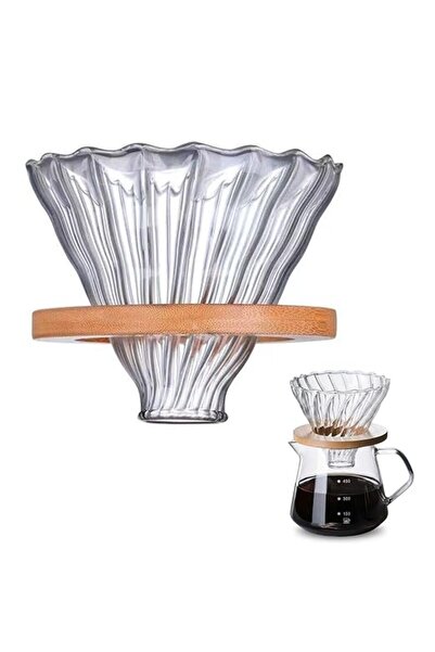 ToolHouse Glass Coffee Dripper with Wooden Stand – Reusable Pour Over Coffee ...