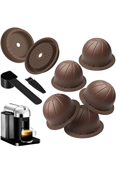 AZONEE 5PCS Reusable Coffee Vertuo Pods, Refillable Coffee Capsule, Compatibl...
