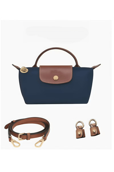 Longcheer Women Small Dumpling Bag, Navy Blue Nylon Mini Top Handle Bag, Ligh...