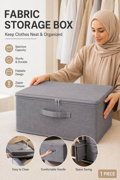 Generic 1 2 3 Pcs Clothes Storage Box Oxford Fabric Foldable Stackable Water ...