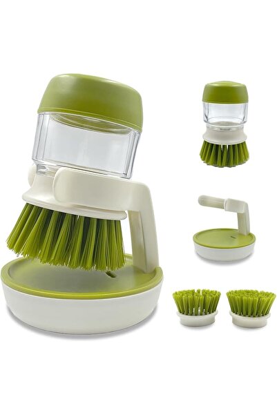 GENERAL Soap Dispensing Dish Brush with Dish Brush and Storage Bracket – Easy...