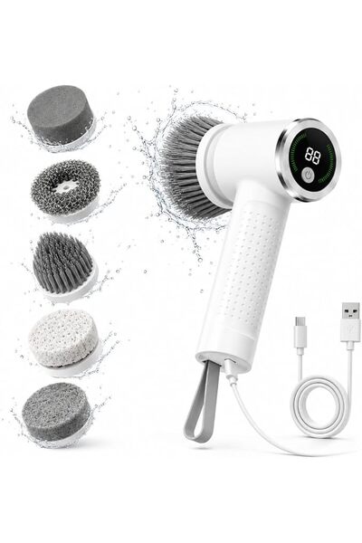 Generic Cordless Electric Cleaning Brush, 6 Interchangeable Heads, 2 Speeds 3...