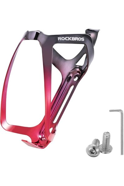 ROCKBROS حامل زجاجة ماء للدراجة - حامل زجاجة ماء خفيف الوزن من الألومنيوم قاب...