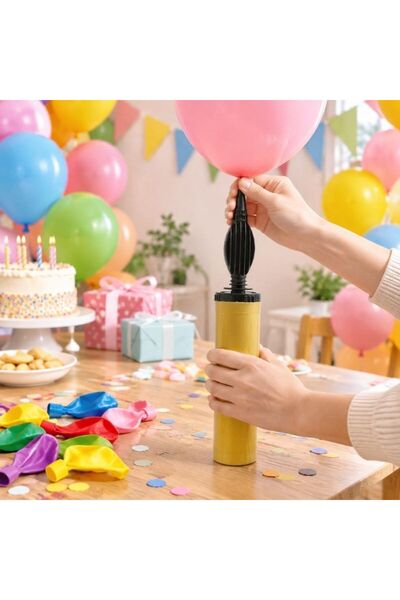 PARTY GO Χειροκίνητη αντλία μπαλονιών, μεταλλικό χρώμα, διαστάσεις 5×28.5 εκ....