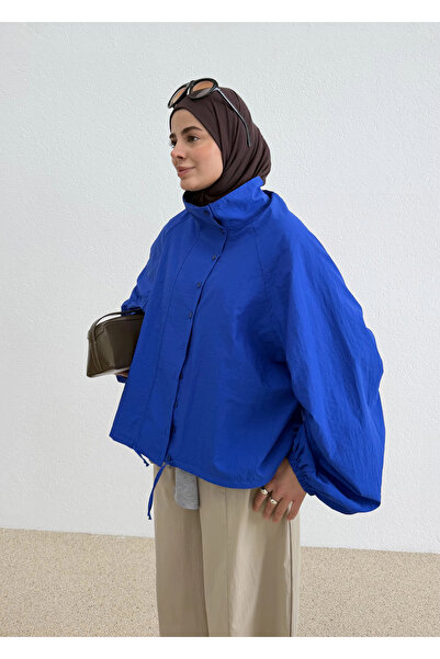 MODA AKSA 508418 FLW BOMBER GÖMLEK SAKS MAVİ