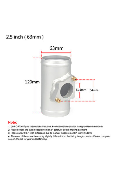 Choice 2.5 inch ( 63mm ) 76mm/63mm/51mm Air Flow Sensor Adapter Intake Meter ...