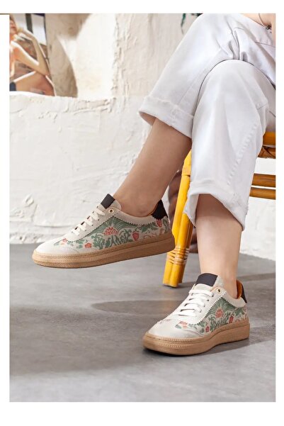 Mammamia 700 Beige Genuine Leather Casual Shoes