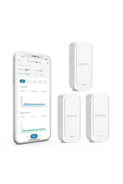 INKBIRDPLUS مقياس الحرارة والرطوبة بتقنية البلوتوث من INKBIRD ITH-11-B (عبوة ...