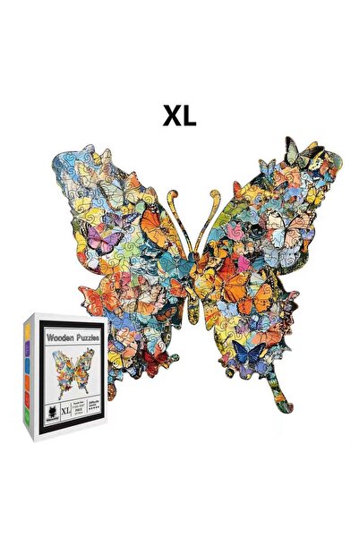GoldenLike Wooden Butterfly Jigsaw Puzzle, 475-Piece Unique Shape Animal Puzz...