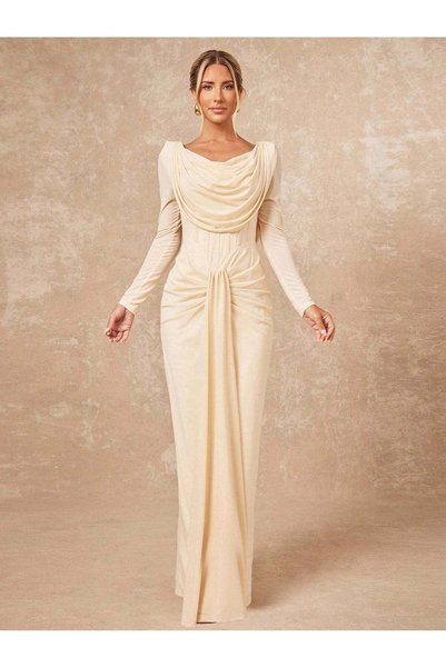 Sheya Rochie maxi, crem - S