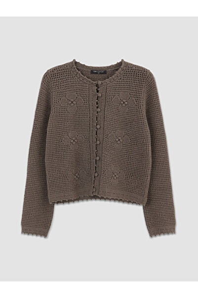 LC Waikiki I Zero Roba Collar Embroidered Women's Knitwear Cardigan from Free...