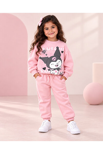 MODA 2-7 Yaş Kız Çocuk Karakter Baskılı Şardonlu Eşofman Takımı