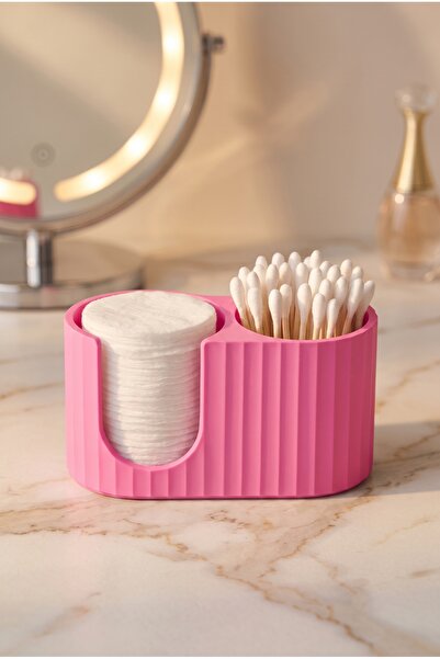 Biparca Store Cotton Pad and Swab Organizer - Decorative Makeup Table Organiz...
