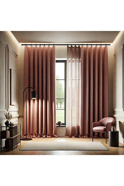 ArasyaHome Διαμαντένια Κουρτίνα Συσκότισης 90% σε Ροζ Απόχρωση Dusty Pink